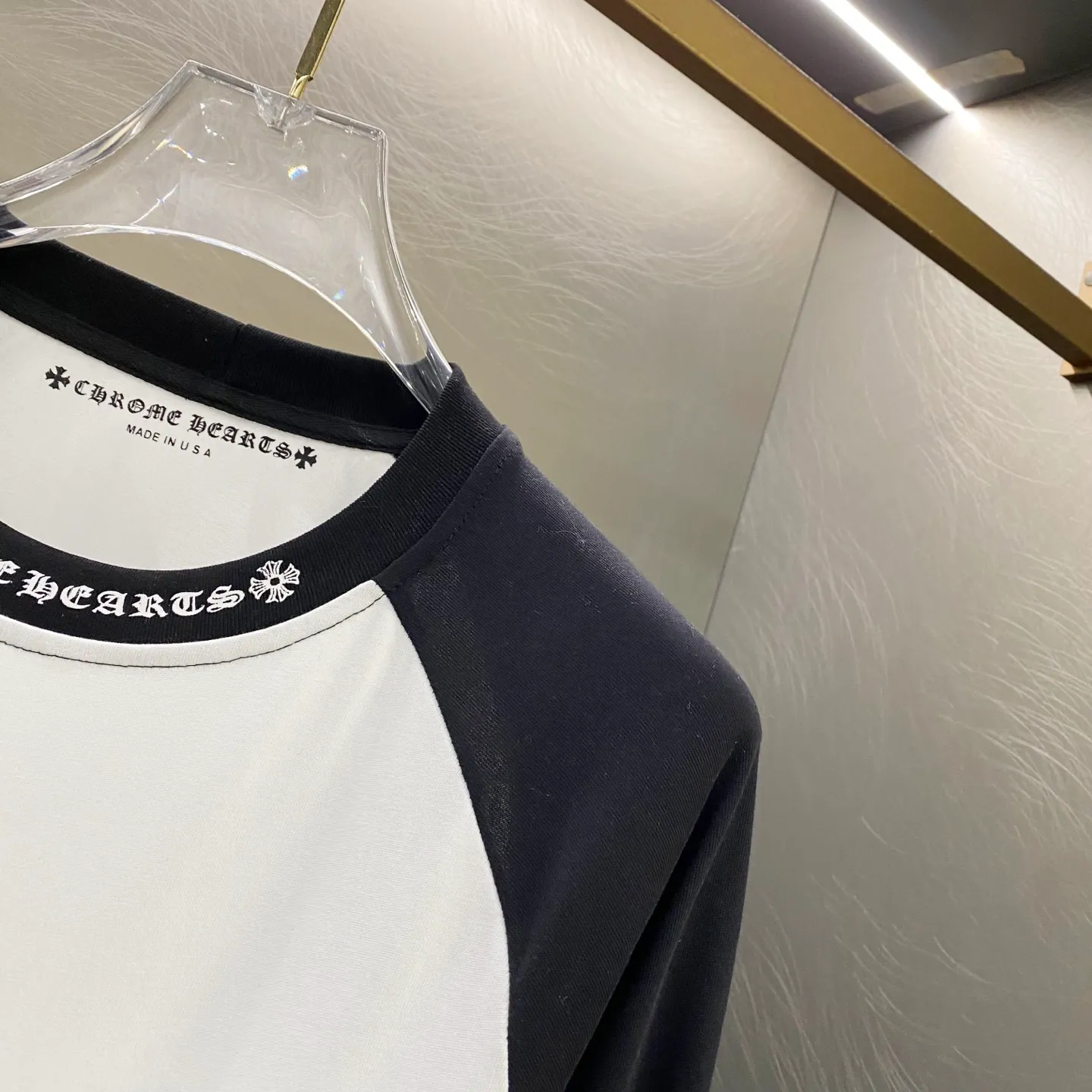 P160 Chrome Hearts/CH Chrome Hearts Sanskrit horseshoe spliced ​​foam letter printing popular long-sleeved T-shirt 280g high weight pure cotton fabric full set of accessories -Colour: white and black -Size: S M L XL